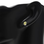 5x7mm Oval Prong-Set Citrine Stone Sterling Silver Stud Earrings - e446
